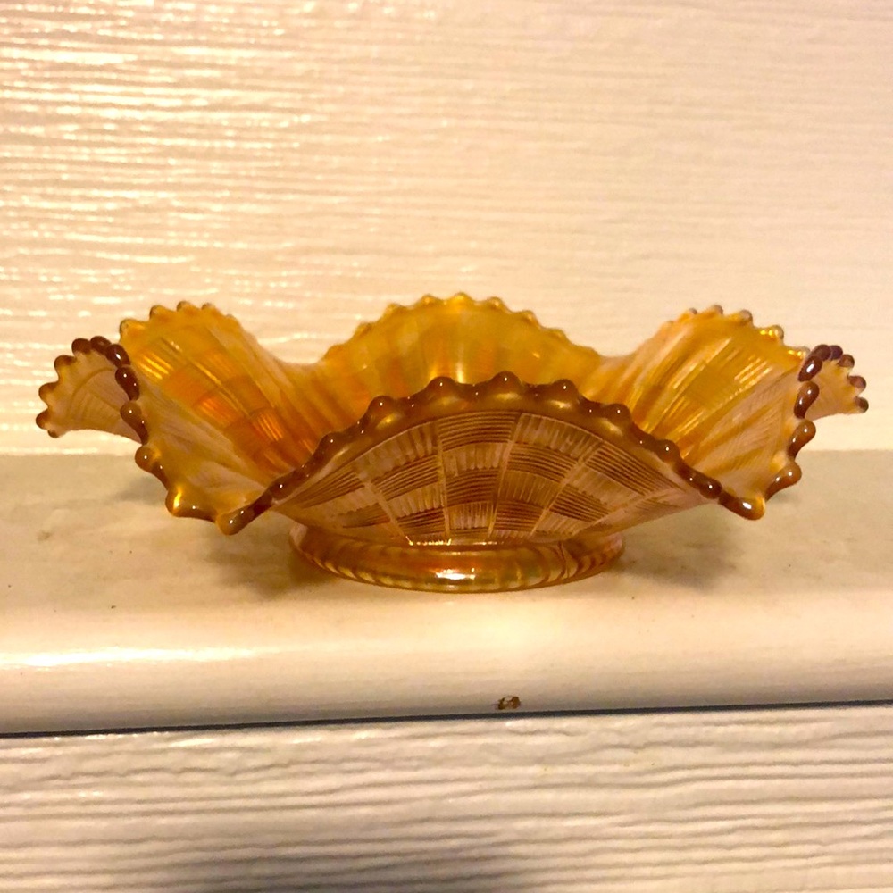 Carnival glass luster bowl
